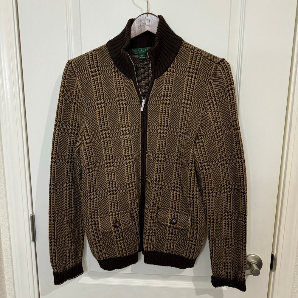 Brown Plaid Women's Sweater